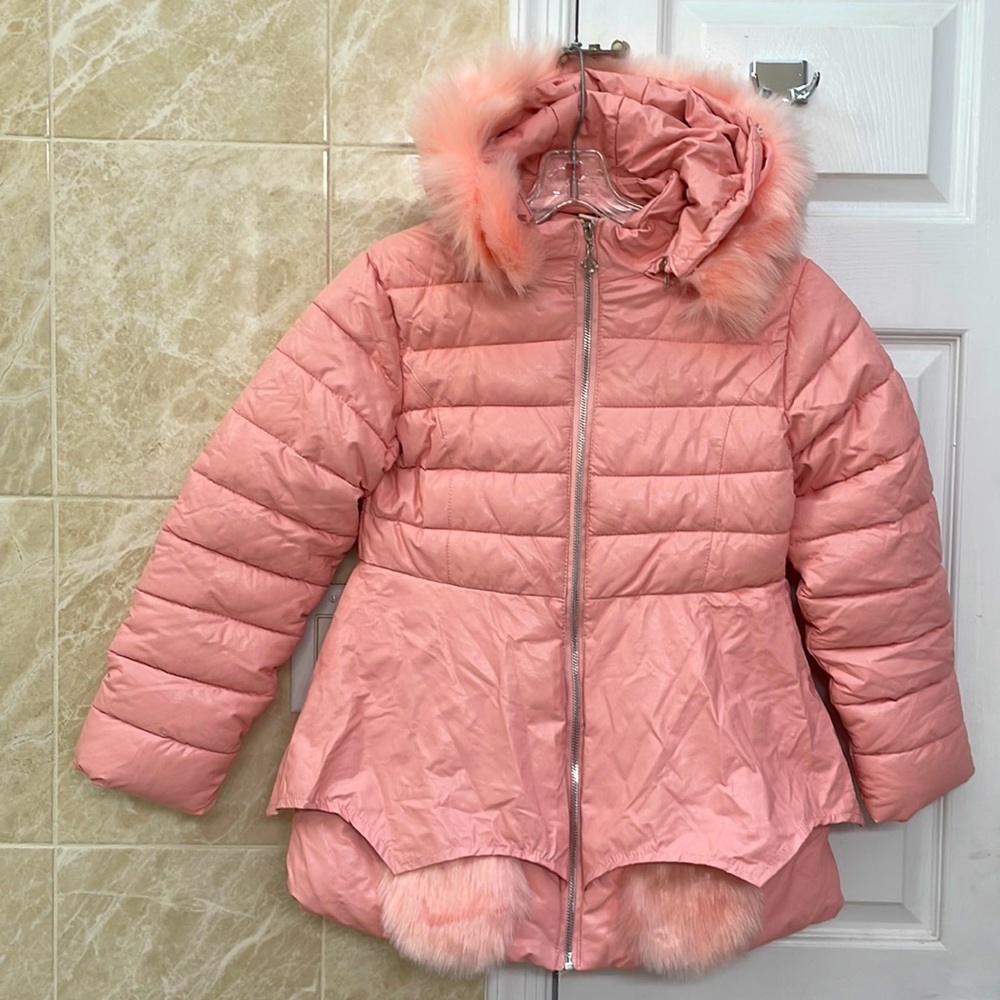 New Autumn Winter Hooded Girls Parka Cotton Padded Fashion Jacket. Size: 12-13